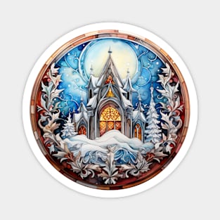 Winter church Magnet